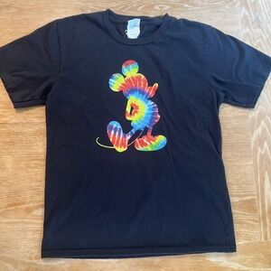 Disney Tie-dye‎ Mickey Mouse Shirt Youth Large Black Soft!  cartoon classic